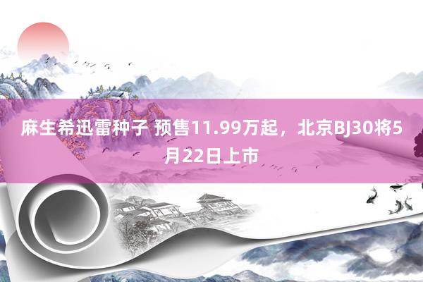 麻生希迅雷种子 预售11.99万起，北京BJ30将5月22日上市