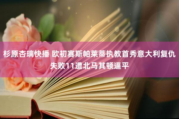 杉原杏璃快播 欧初赛斯帕莱蒂执教首秀意大利复仇失败11遭北马其顿逼平