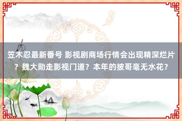 笠木忍最新番号 影视剧商场行情会出现精深烂片？魏大勋走影视门道？本年的披哥毫无水花？