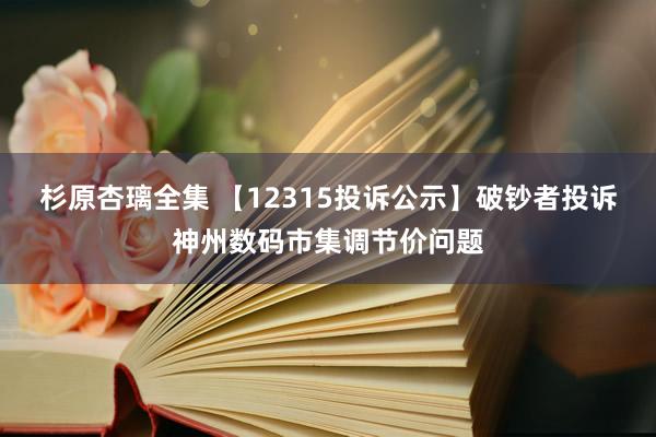 杉原杏璃全集 【12315投诉公示】破钞者投诉神州数码市集调节价问题