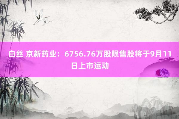 白丝 京新药业：6756.76万股限售股将于9月11日上市运动